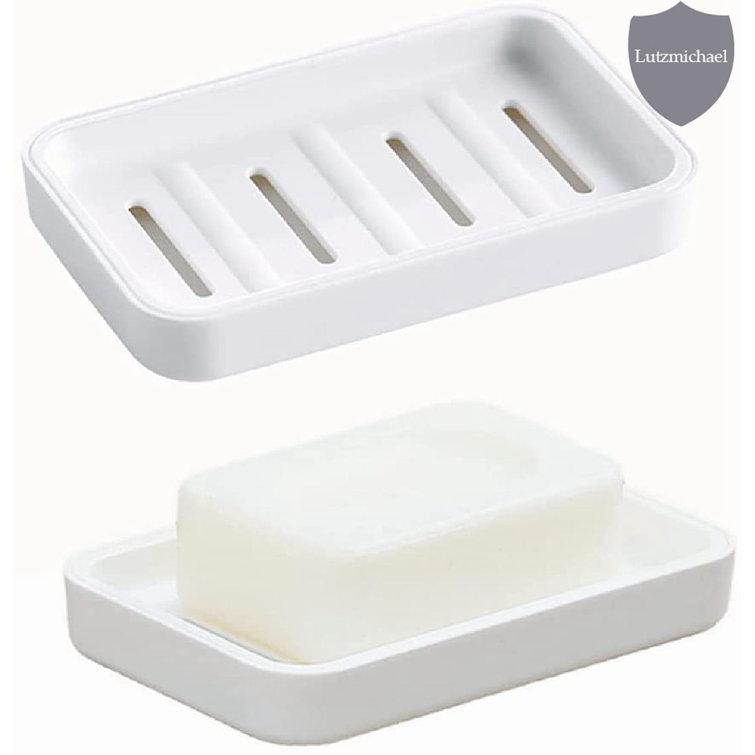 Rebrilliant Self Draining Soap Dish, 2 PAKC Plastic Soap Dishes